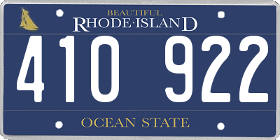 RI license plate 410922