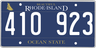 RI license plate 410923