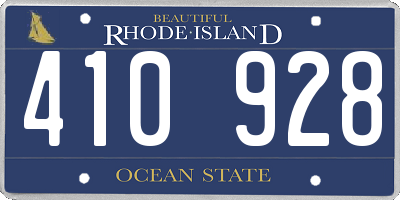 RI license plate 410928
