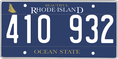 RI license plate 410932