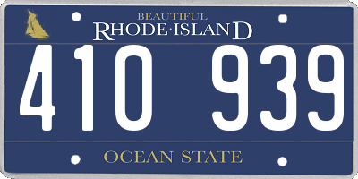 RI license plate 410939