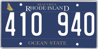 RI license plate 410940