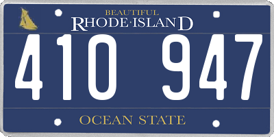 RI license plate 410947