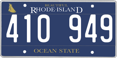 RI license plate 410949