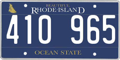 RI license plate 410965