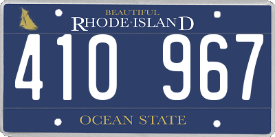 RI license plate 410967