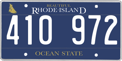 RI license plate 410972