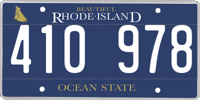 RI license plate 410978