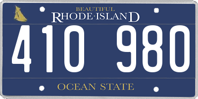 RI license plate 410980
