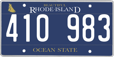 RI license plate 410983