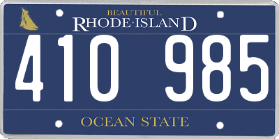 RI license plate 410985