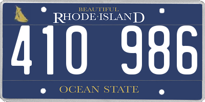 RI license plate 410986