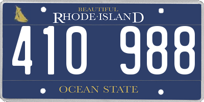 RI license plate 410988