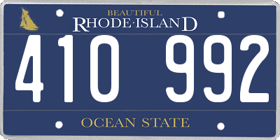 RI license plate 410992