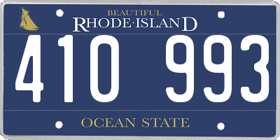 RI license plate 410993