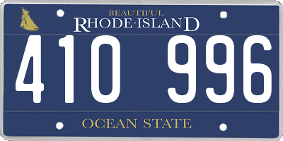 RI license plate 410996