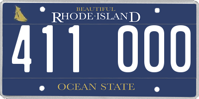 RI license plate 411000
