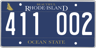 RI license plate 411002