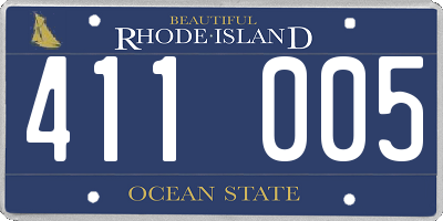 RI license plate 411005