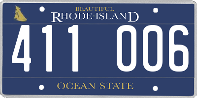 RI license plate 411006