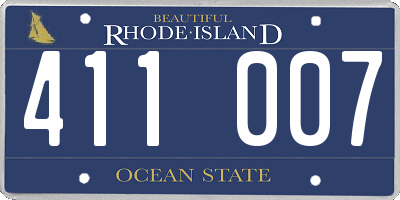 RI license plate 411007