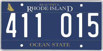 RI license plate 411015