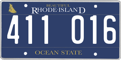 RI license plate 411016
