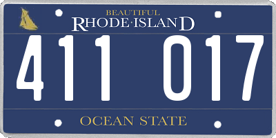 RI license plate 411017