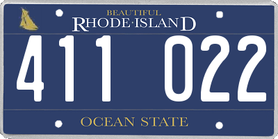 RI license plate 411022