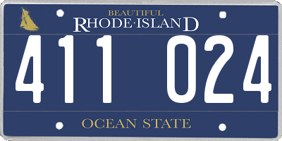 RI license plate 411024