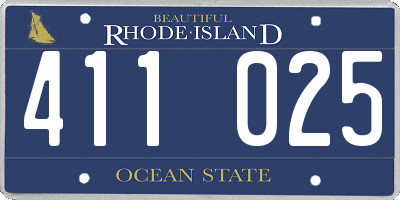 RI license plate 411025