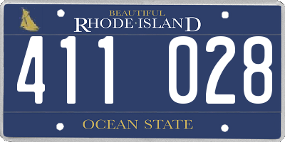 RI license plate 411028