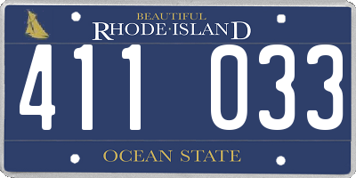 RI license plate 411033