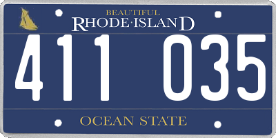 RI license plate 411035