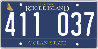 RI license plate 411037