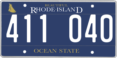 RI license plate 411040