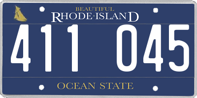 RI license plate 411045