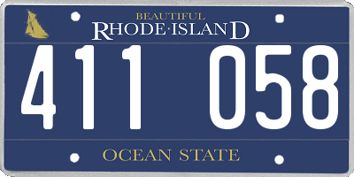 RI license plate 411058