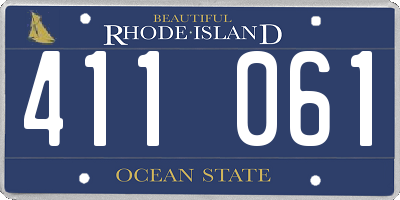 RI license plate 411061