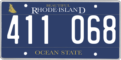 RI license plate 411068