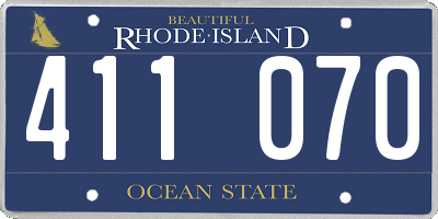 RI license plate 411070