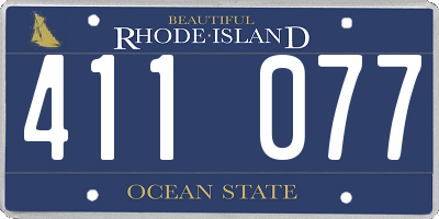 RI license plate 411077