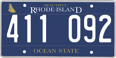 RI license plate 411092