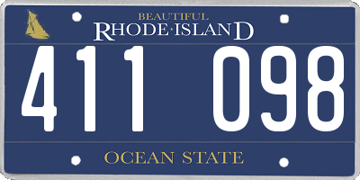 RI license plate 411098