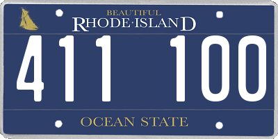 RI license plate 411100