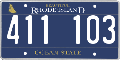 RI license plate 411103