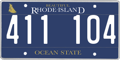 RI license plate 411104