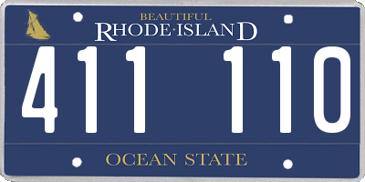 RI license plate 411110