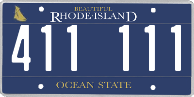RI license plate 411111