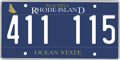 RI license plate 411115